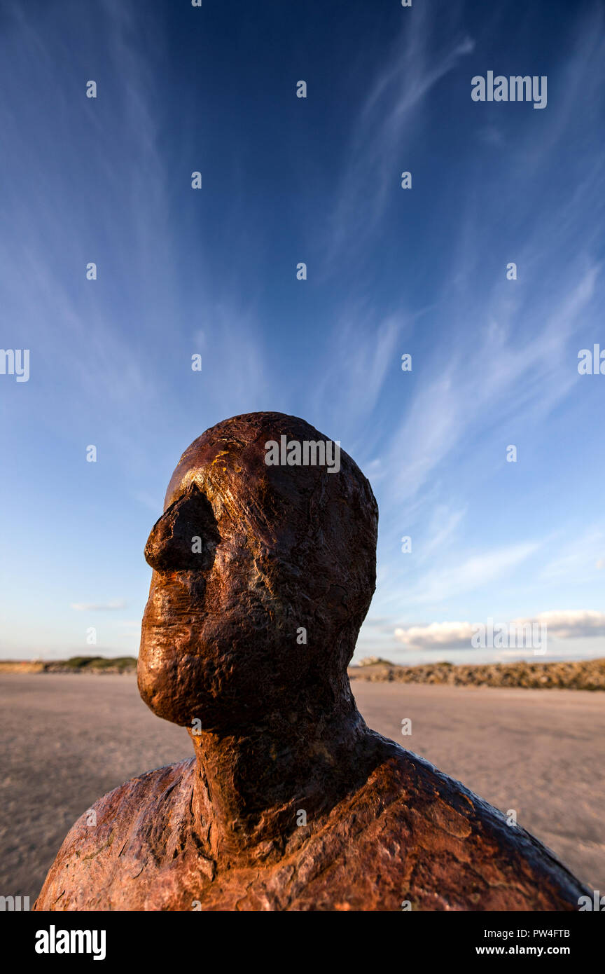 'Another Place' by Antony Gormley Iron Man statues on Crosby Beach