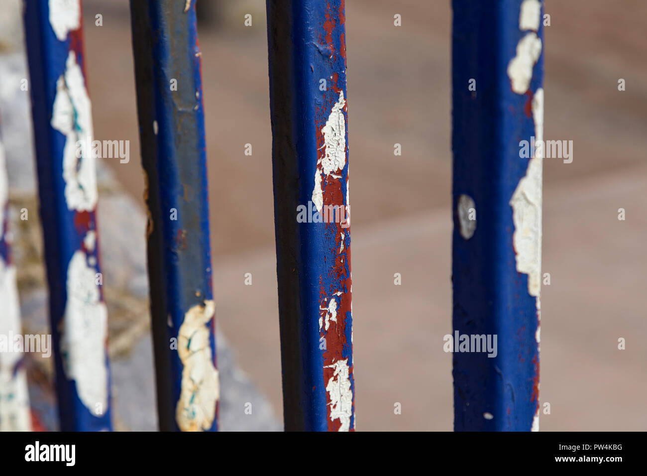 Rusted Bars at Torquay Seafront Stock Photo