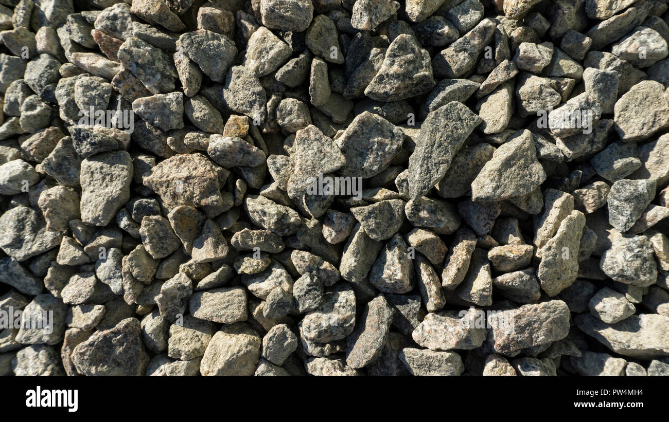 Crushed broken stone breakstone texture and background Stock Photo