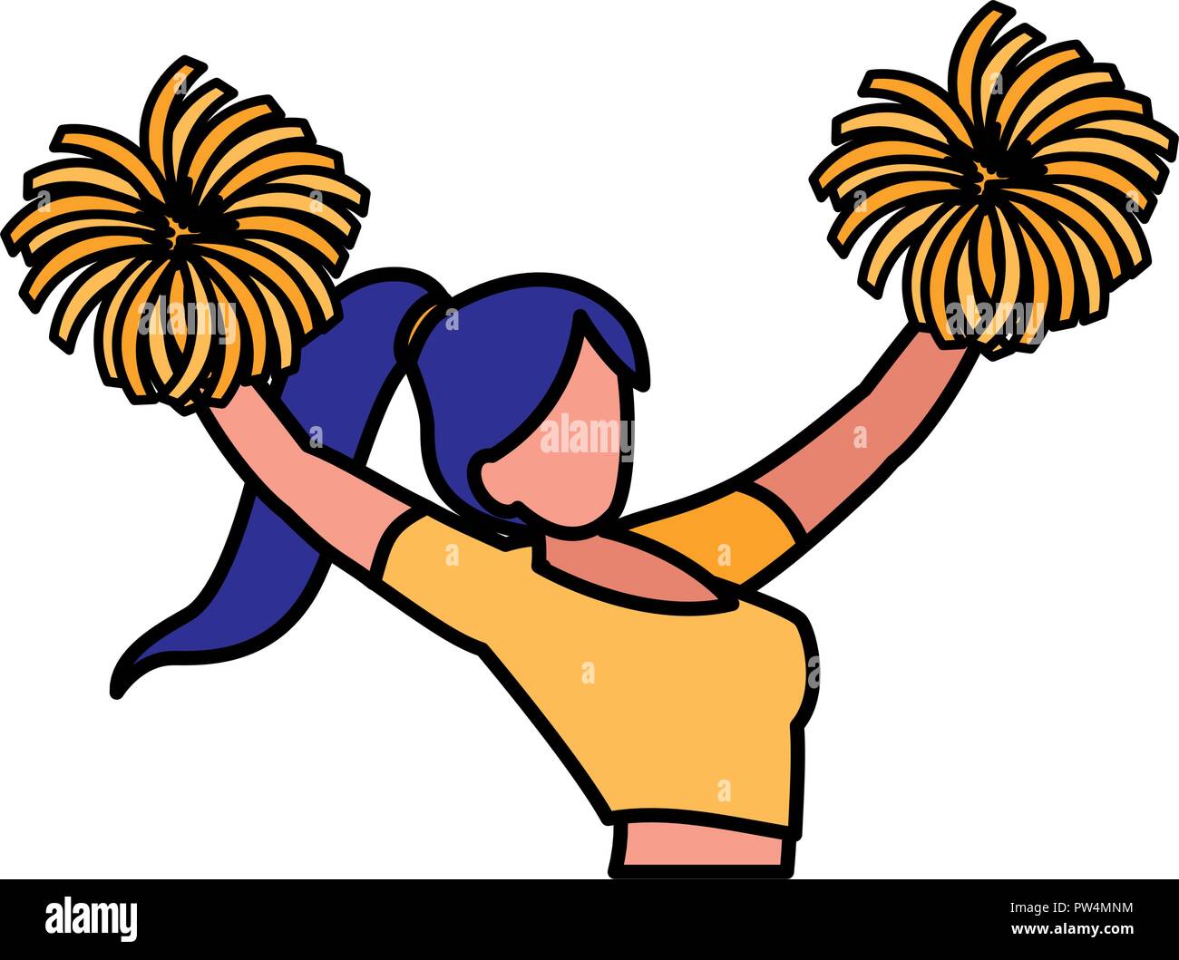 Pretty Cheerleaders with Pom Poms Stock Vector by ©yavi 57077165