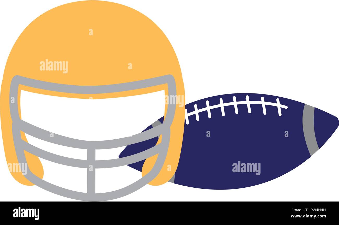american football helmet and ball over white background, vector ...