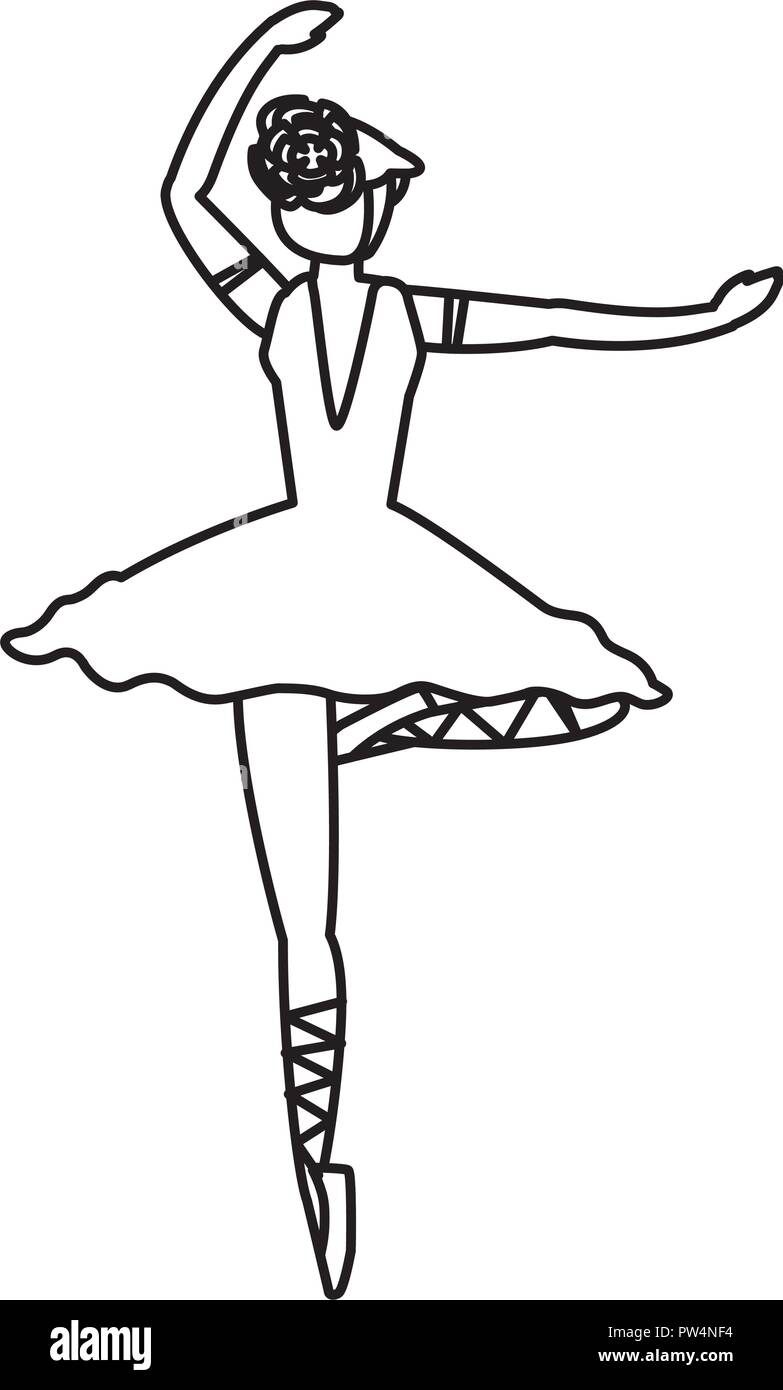 avatar ballet dancer icon over white background, vector ...
