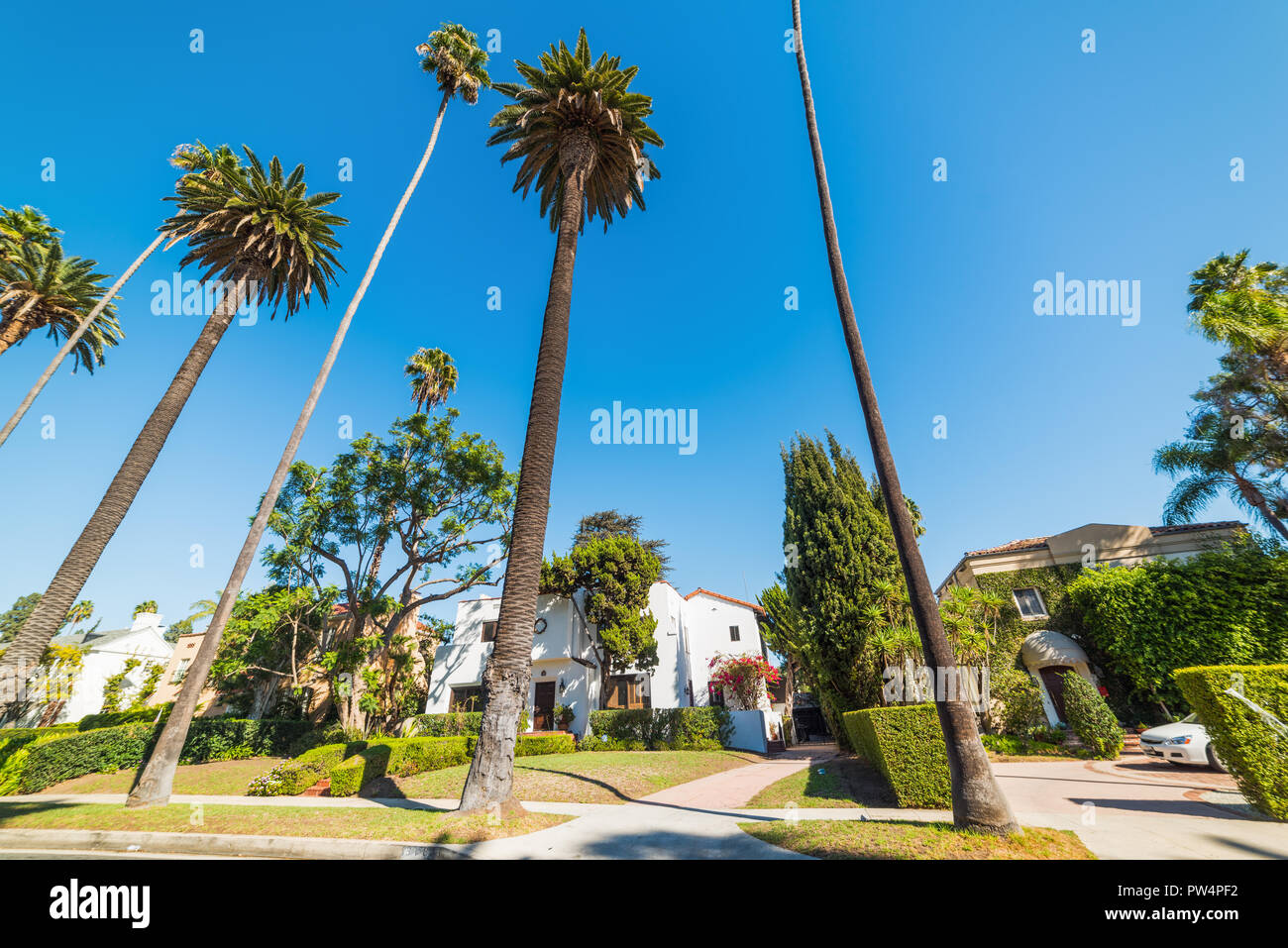 Beautiful houses in Beverly Hills. Los Angeles county, California Stock ...