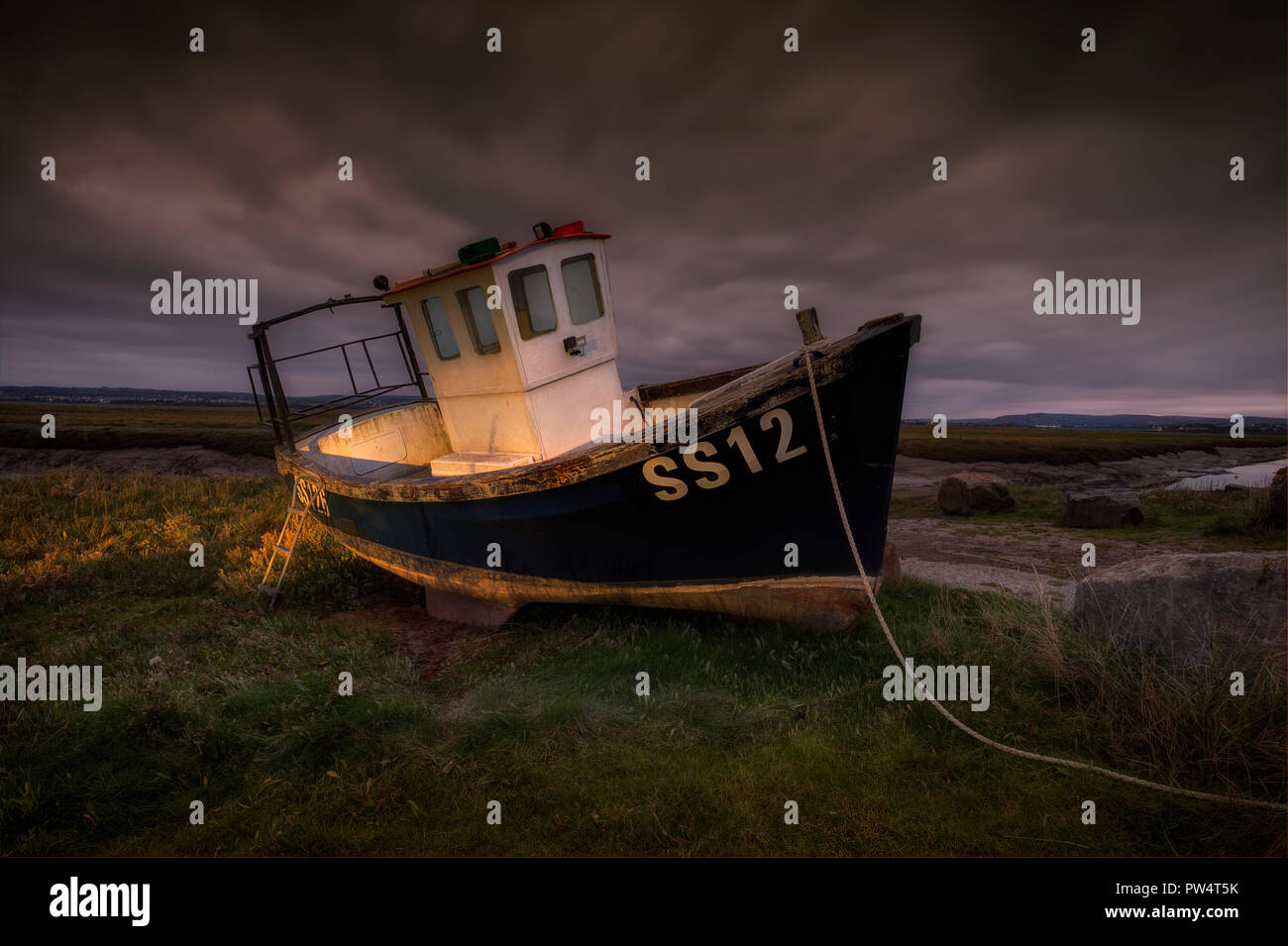 Penclawdd fishing boat Stock Photo