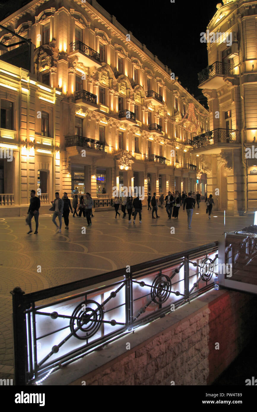 Azerbaijan, Baku, Nizami Street, pedestrian mall, Stock Photo