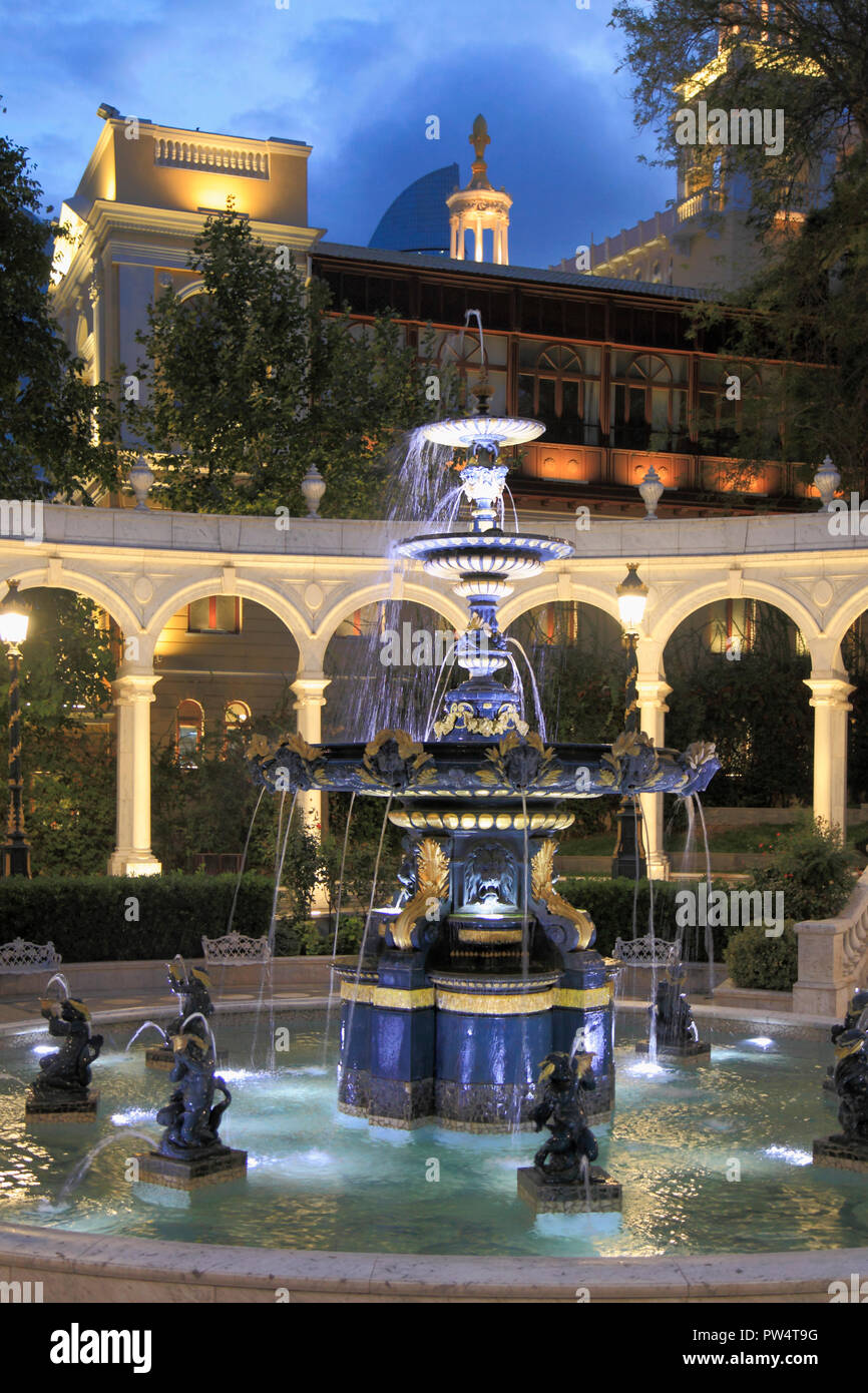 Azerbaijan, Baku, Philharmonic Fountain Park, Stock Photo