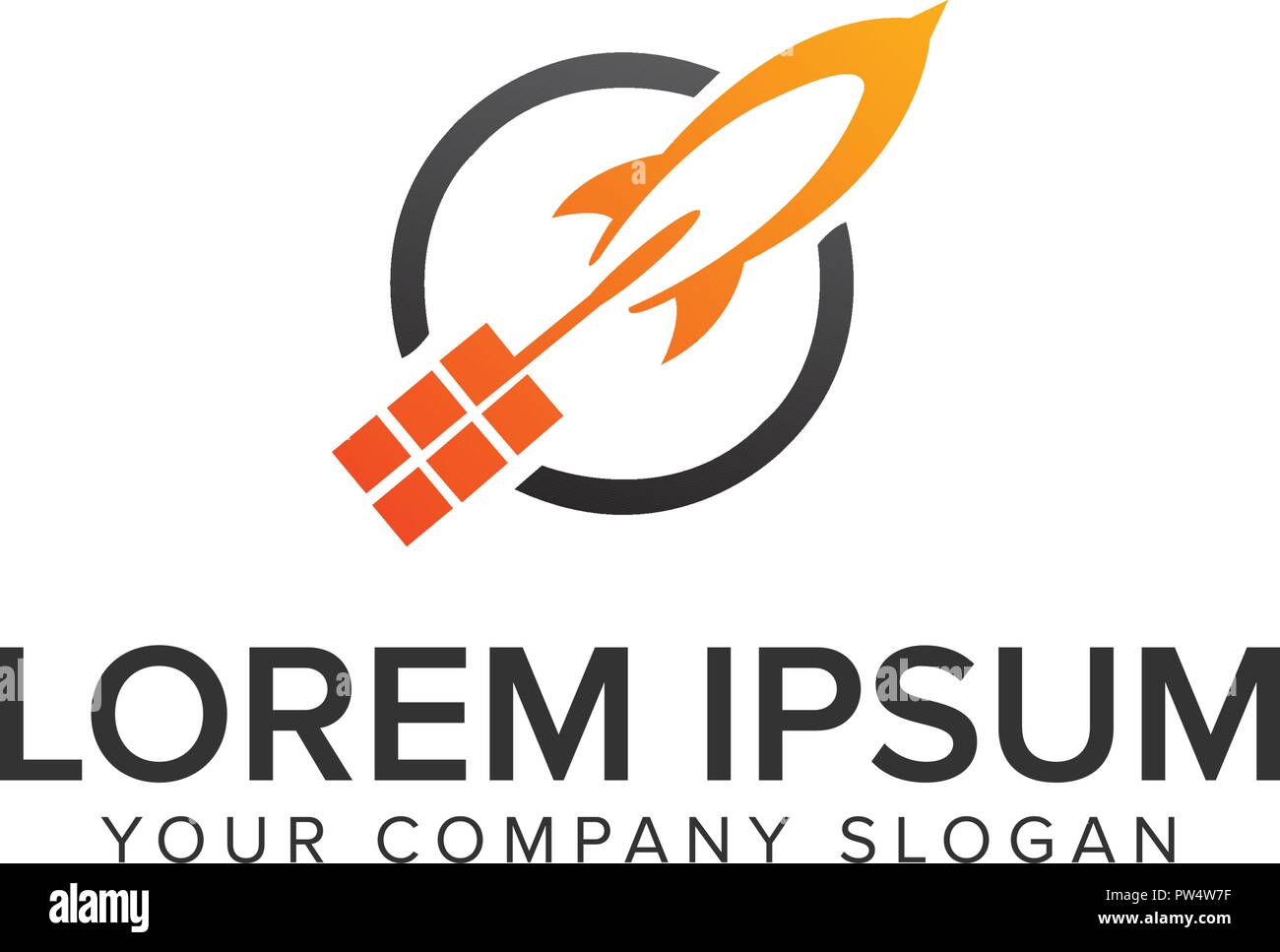 lauch rocket logo Stock Vector