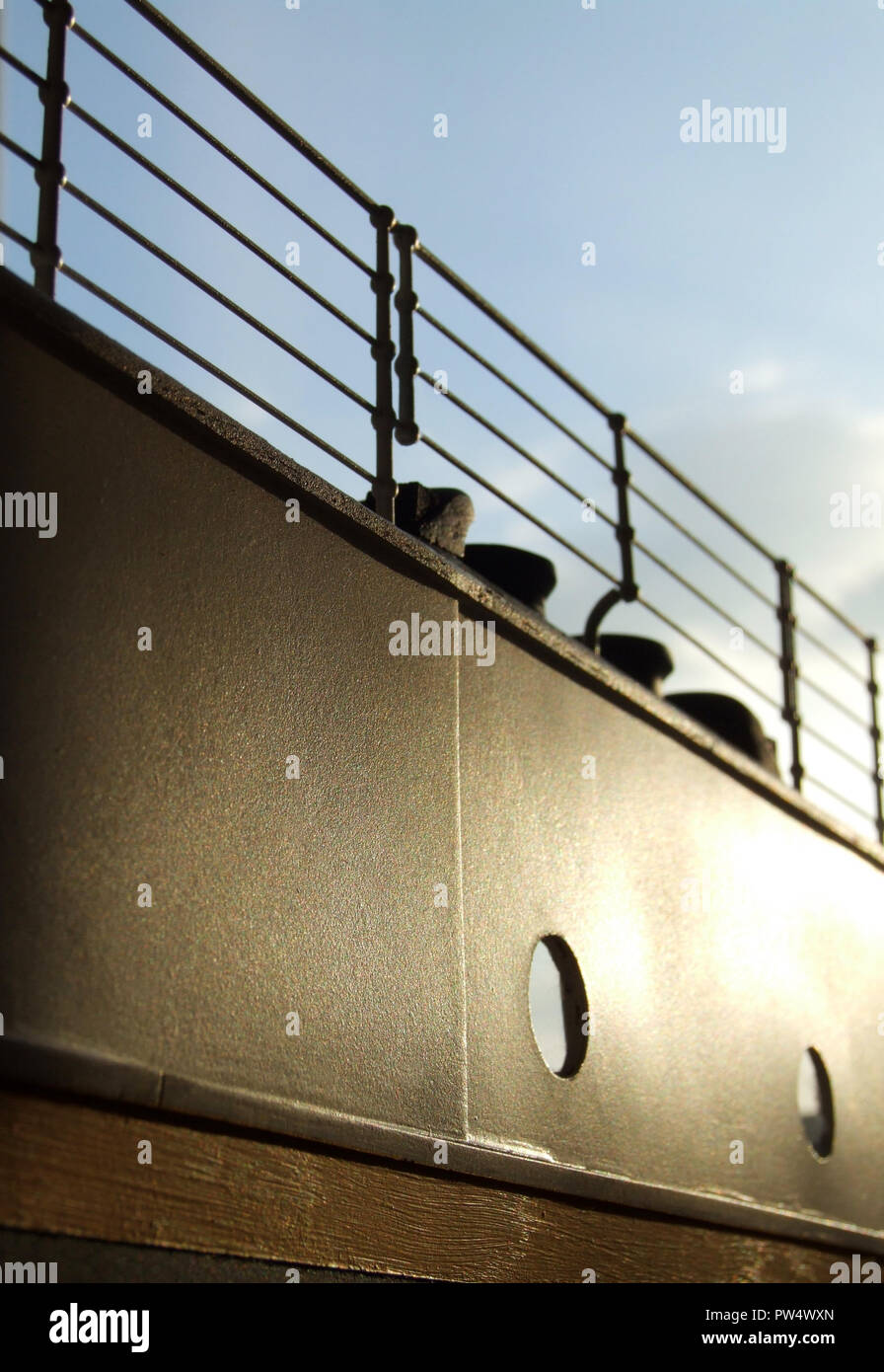 Model Titanic Hull with Porthole and Railing with Fairlead attached ...