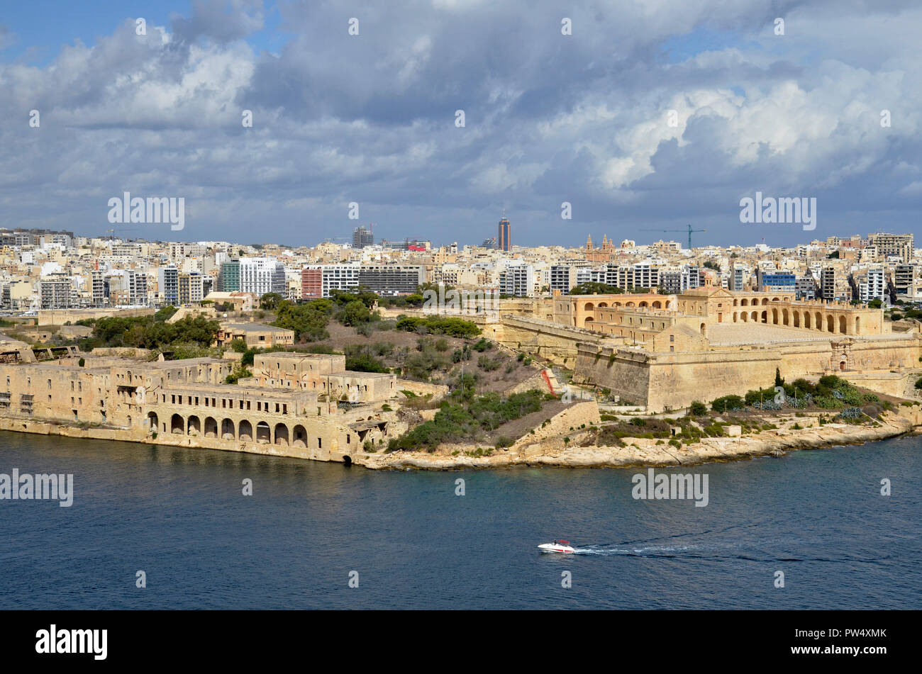 Fort Manoel on Manoel Island in Malta. Set in Marsamxett Harbour, the island was formerly a quarantine hospital. Stock Photo
