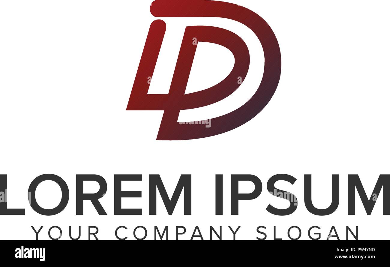 Letter D line logo design concept template. fully editable vector Stock ...