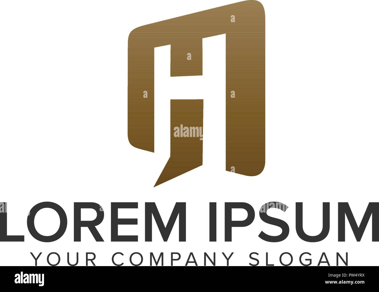 Letter H door open logo design concept template. fully editable vector Stock Vector Image & Art