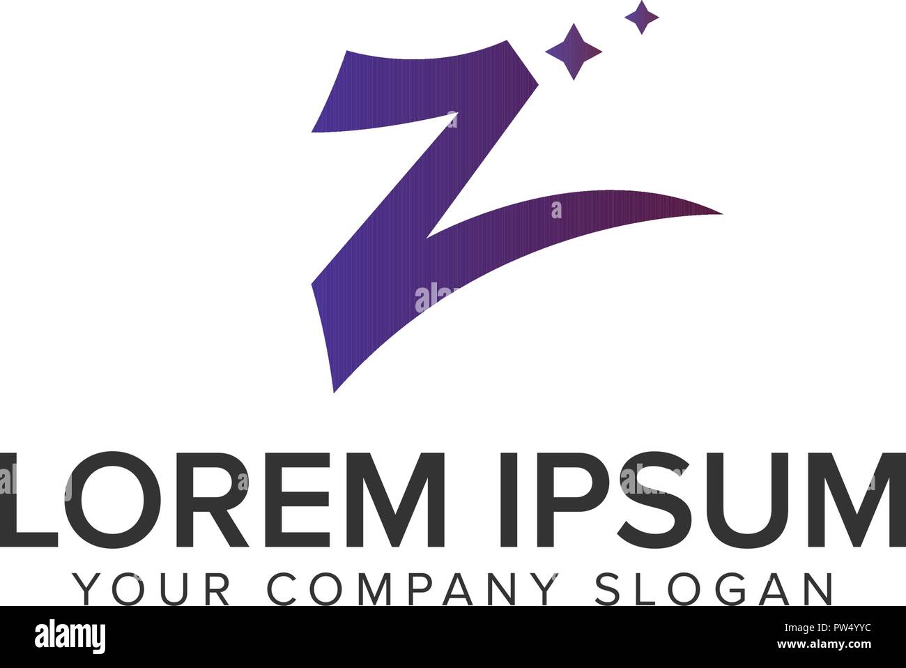 Letter Z star logo design concept template. fully editable vector Stock
