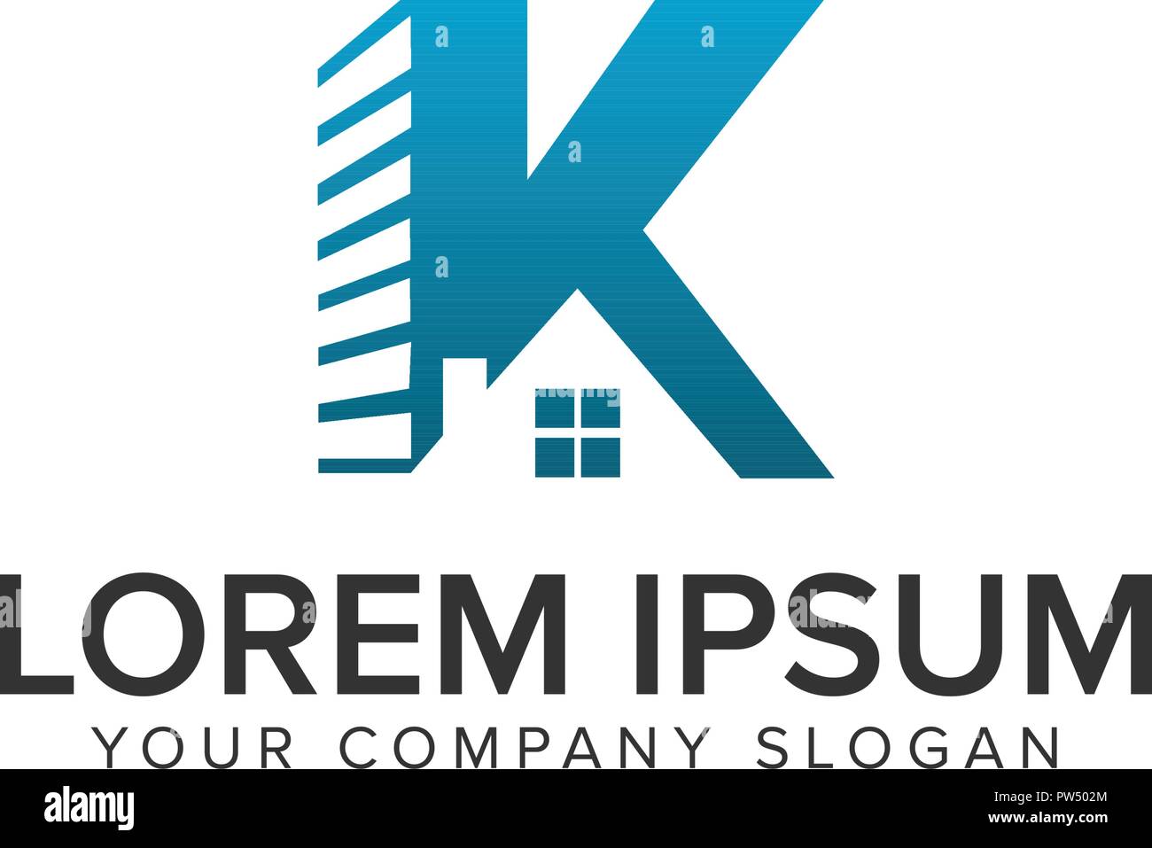 Letter K real estate logo design concept template. fully editable