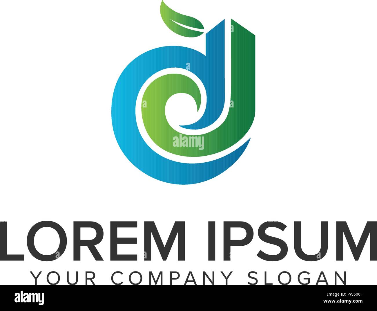 lettter D nature garden logo design concept template. fully editable