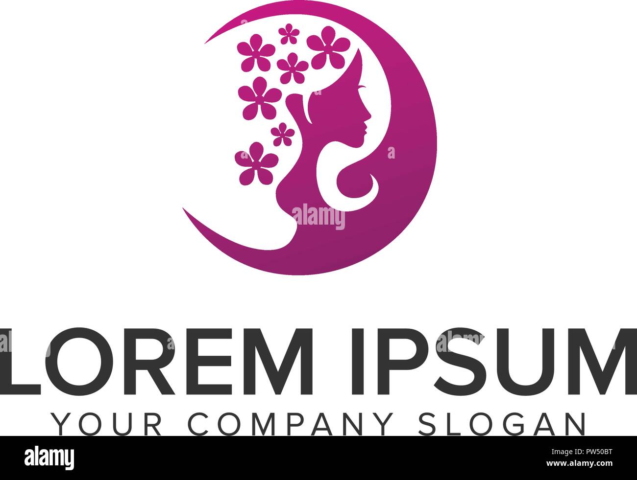 beauty woman spa with flower logo design concept template. fully ...