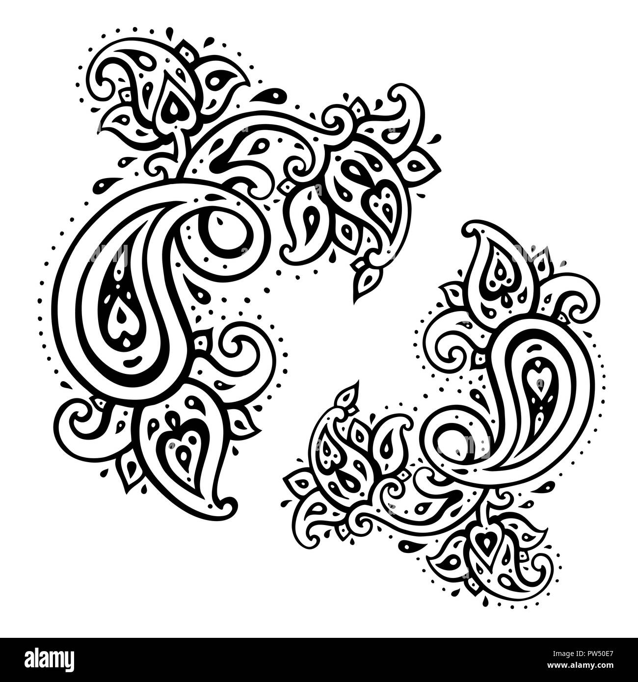 Paisley background. Hand Drawn ornament. Vector illustration Stock Vector  Image & Art - Alamy