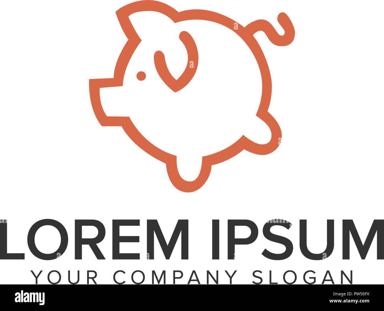 pig financial logo design concept template. fully editable vector Stock Vector