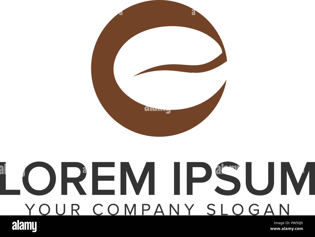 Coffee bean logo design concept template. fully editable vector Stock