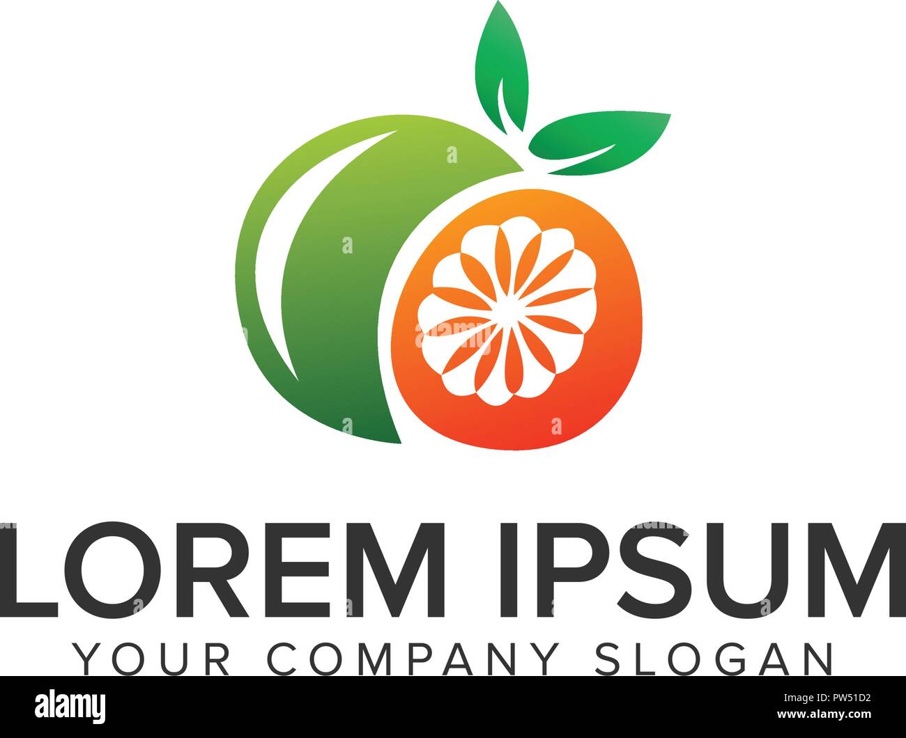 orange fruit logo design concept template. fully editable vector Stock ...
