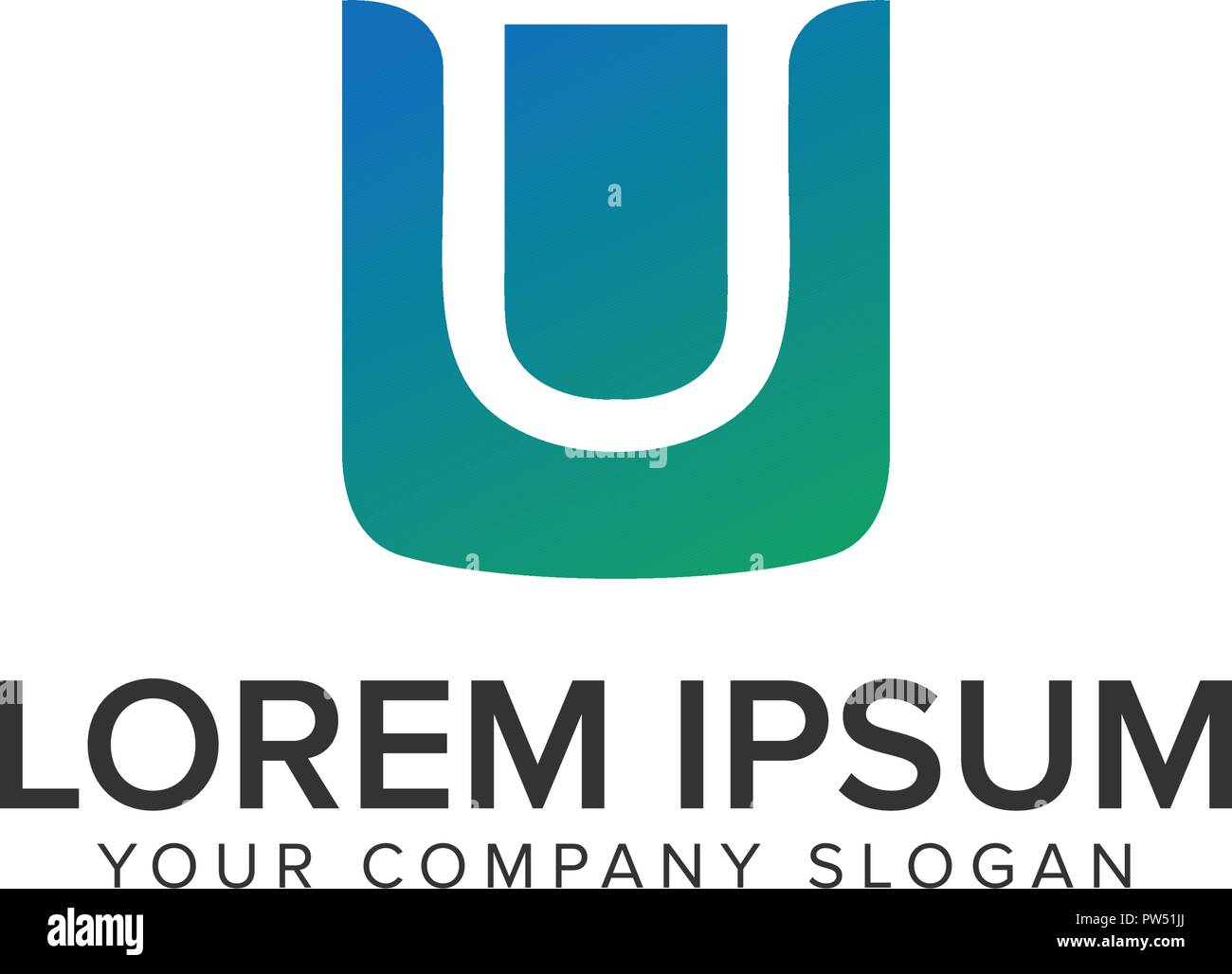 Letter U bag shopping logo design concept template. fully editable