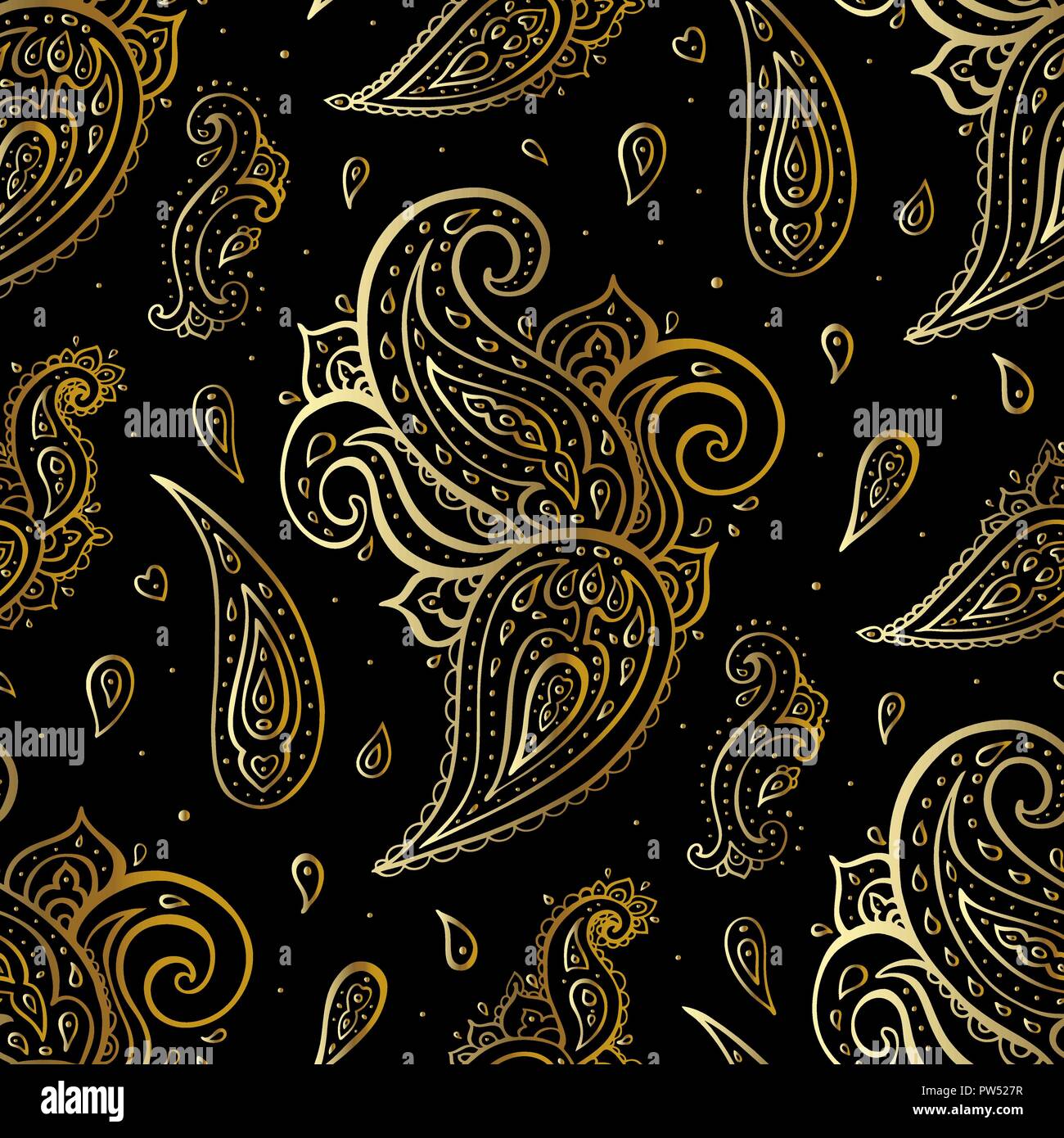 Elegant Hand Drawn Seamless Paisley pattern Stock Vector Image & Art ...