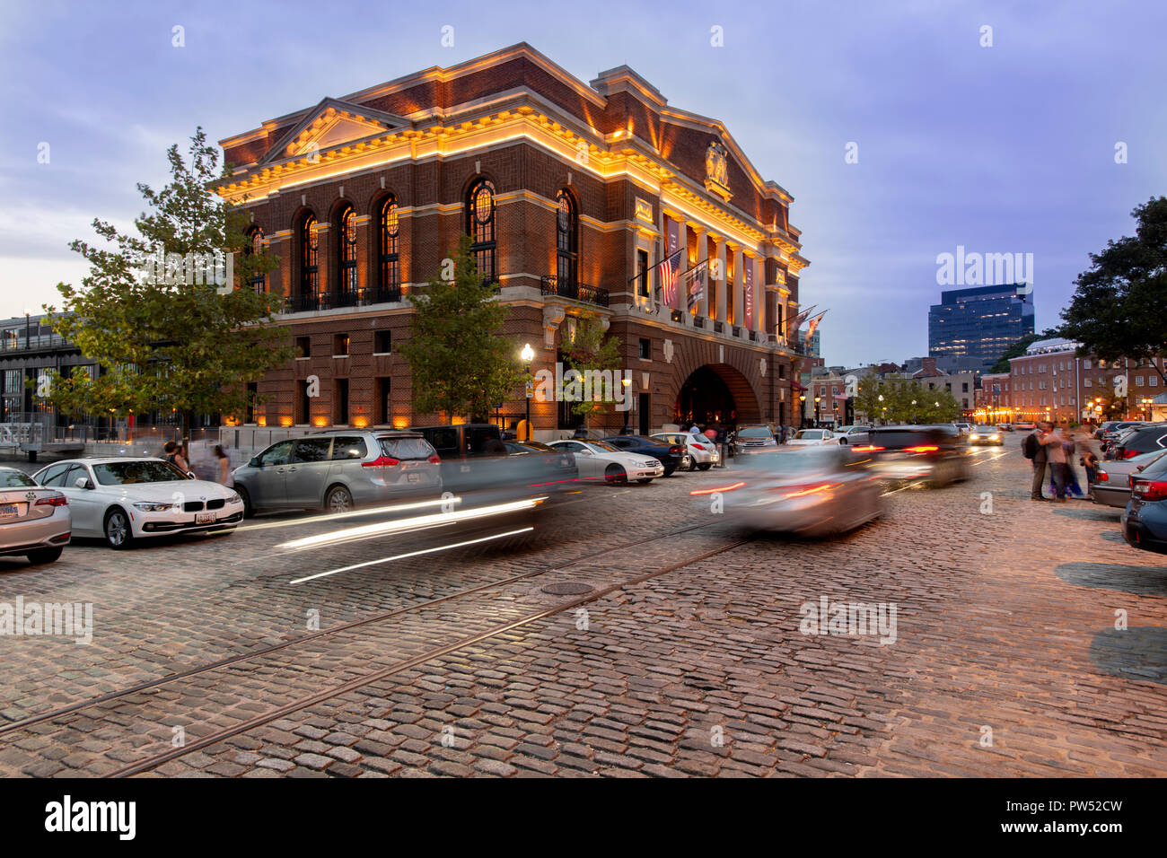 USA Maryland MD Baltimore Fells Point The Sagamore Pendry Hotel at dusk evening a luxury boutique hotel Stock Photo