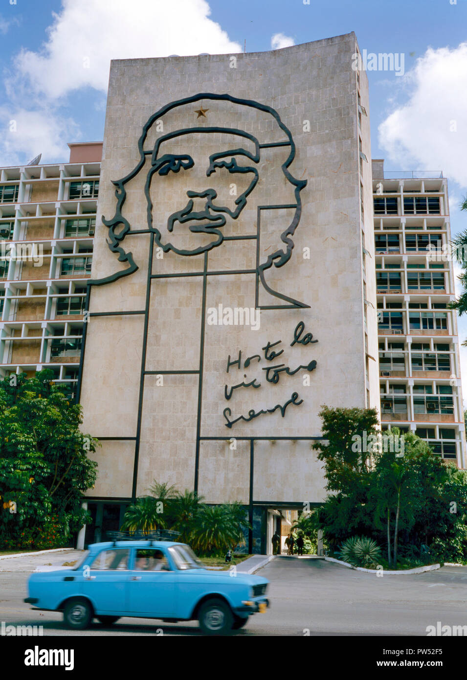 HAVANA, CUBA - MAY 05,2016: Image of Che Guevara on government building in Revolution Square, Havana, Cuba Stock Photo
