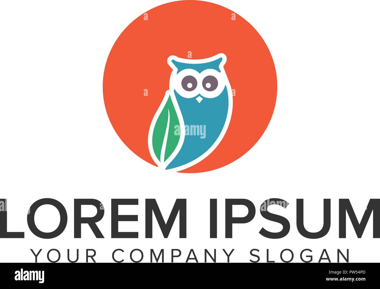 Owl logo design concept template. Stock Vector