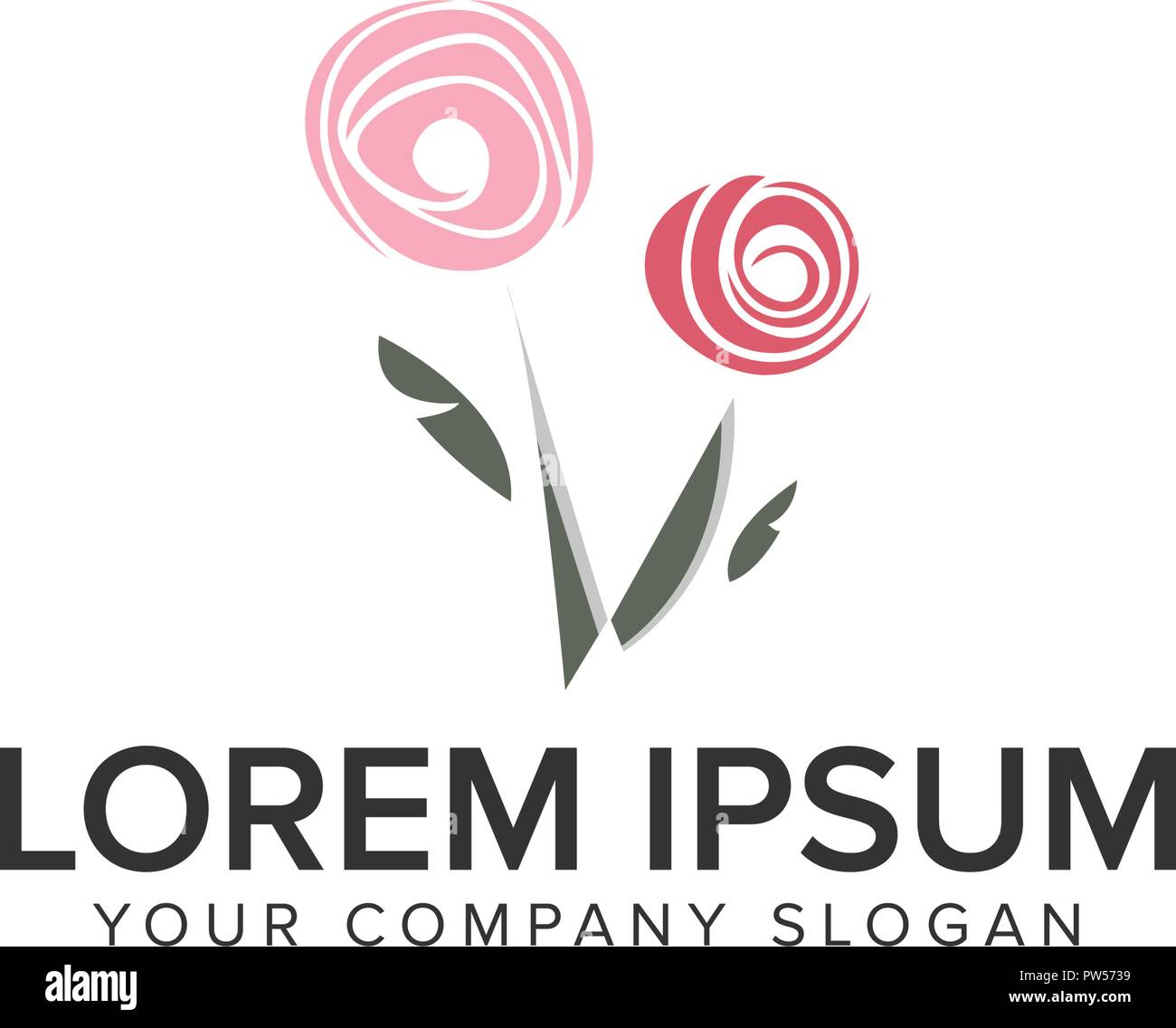 Flower Abstract logo design concept template Stock Vector Image & Art