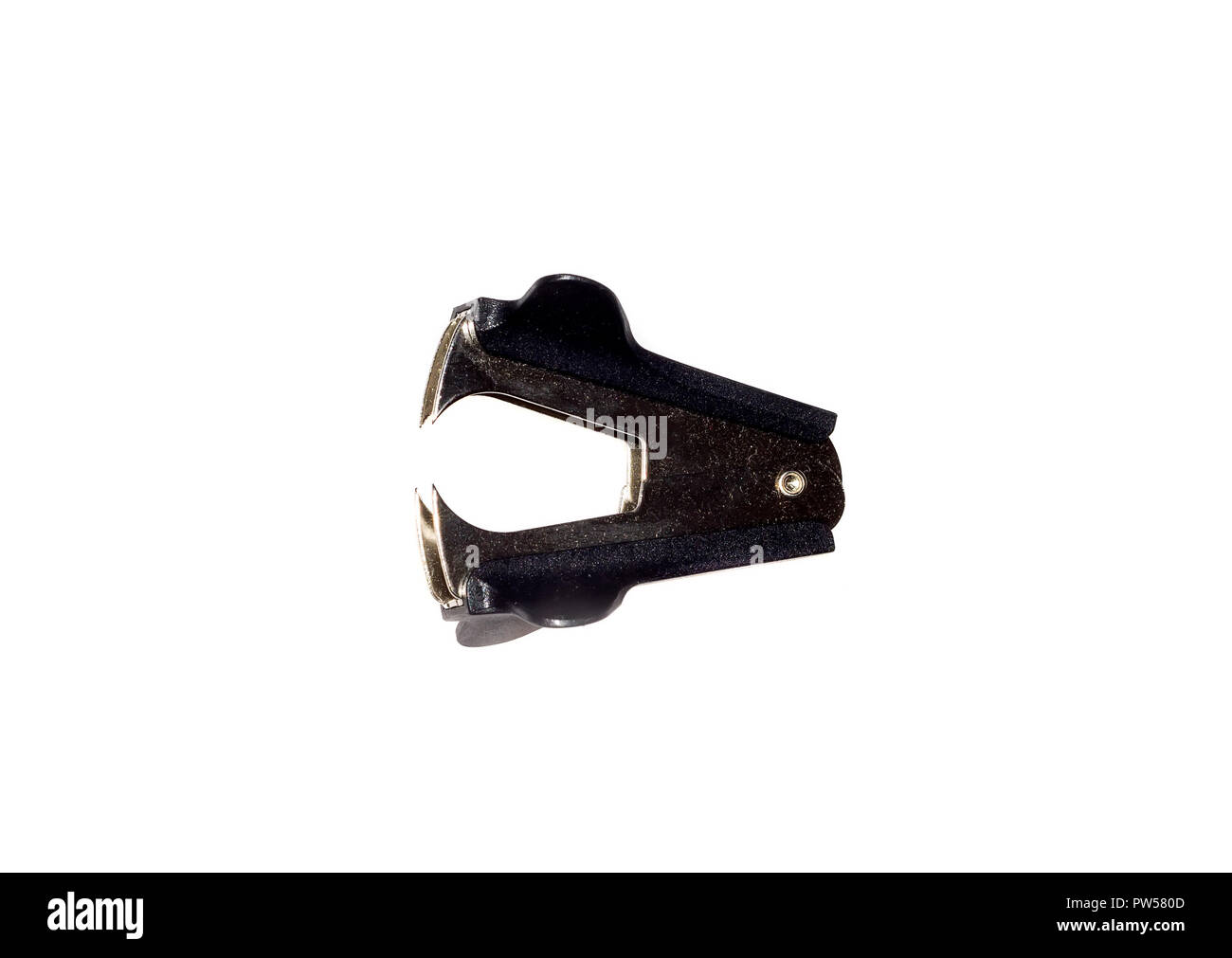 Staple remover, isolated on white background Stock Photo