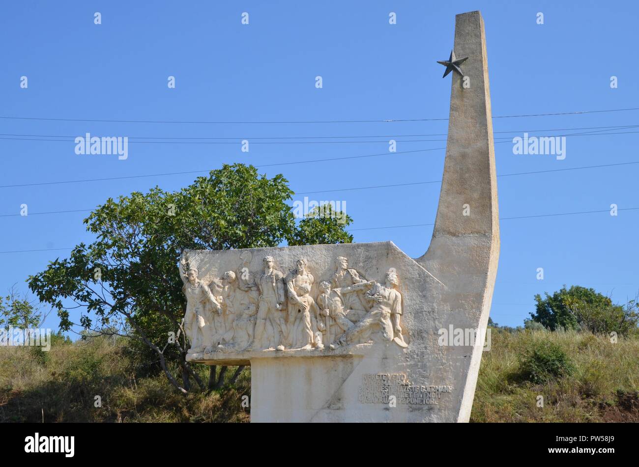 communist era monument to partisan fighters near berat albania Stock Photo