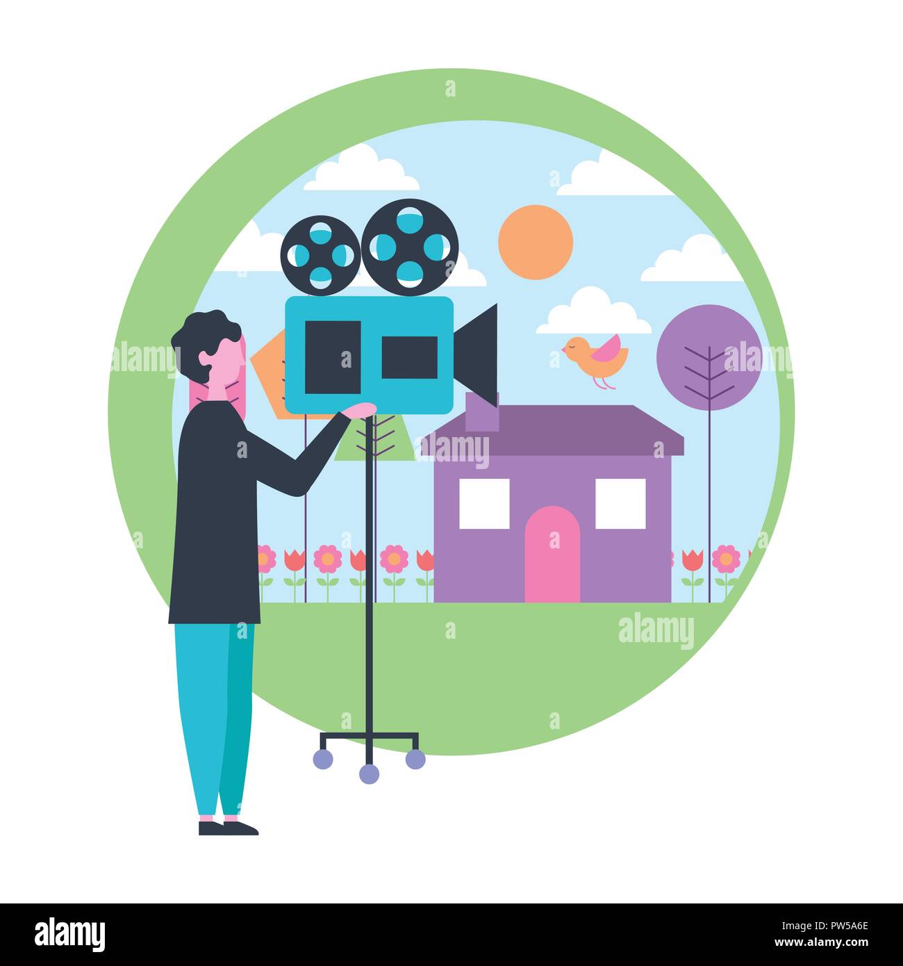 movie people production Stock Vector