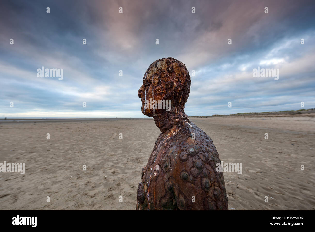 'Another Place' by Antony Gormley Iron Man statues on Crosby Beach