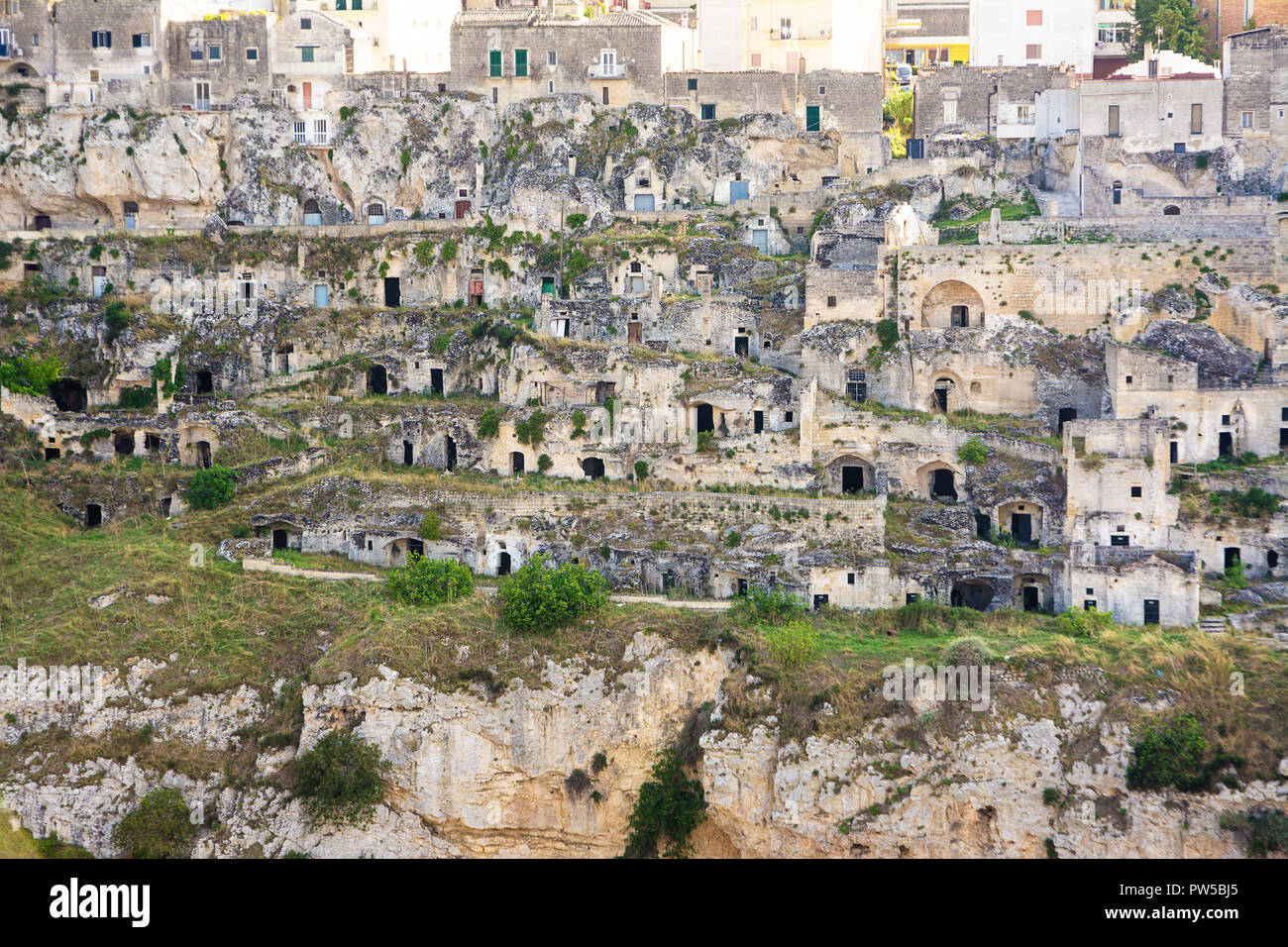 Watching the Sassi di Matera from the opposite hill Stock Photo