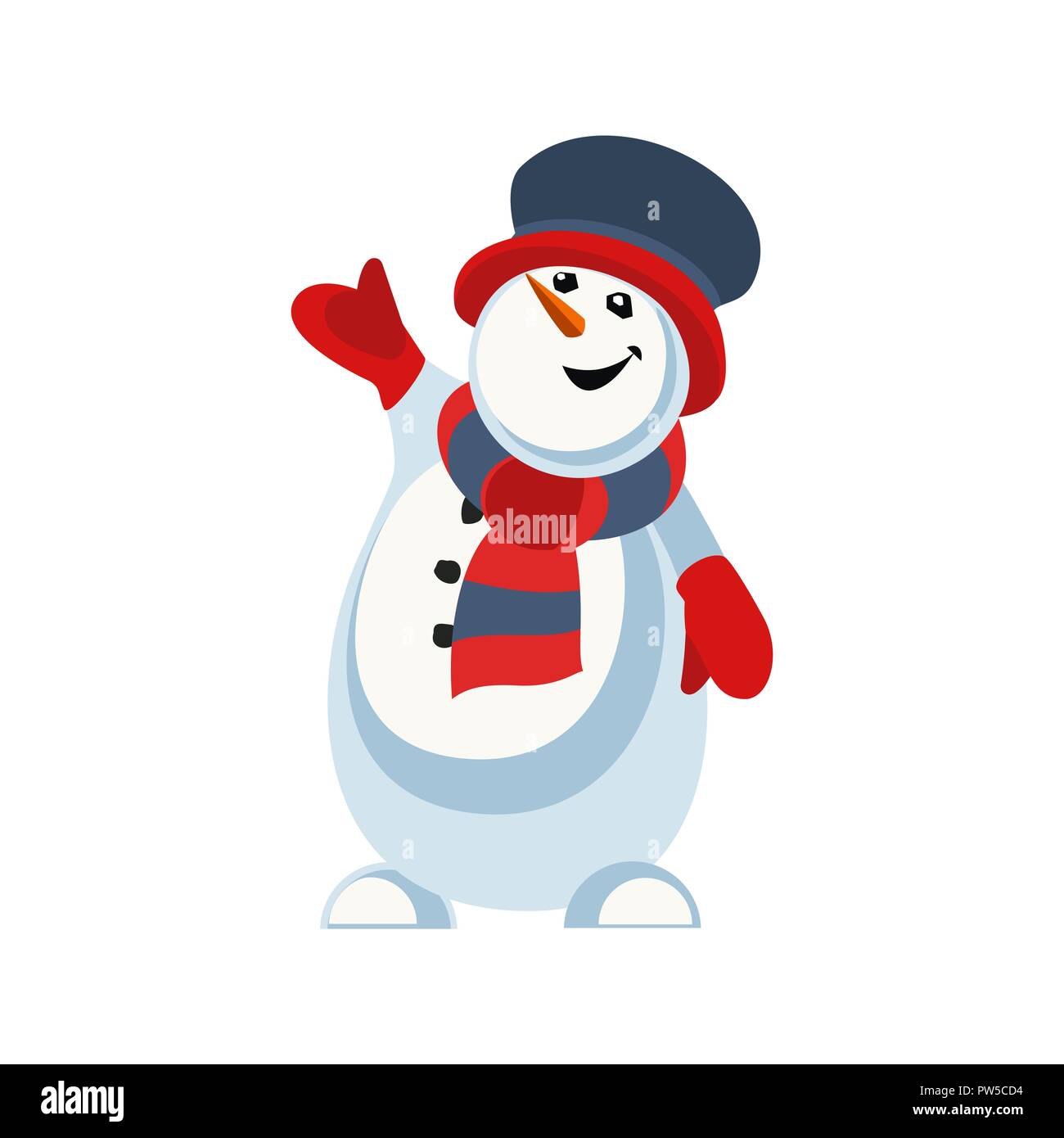 Cute snowman in santa hat Stock Vector Images - Alamy