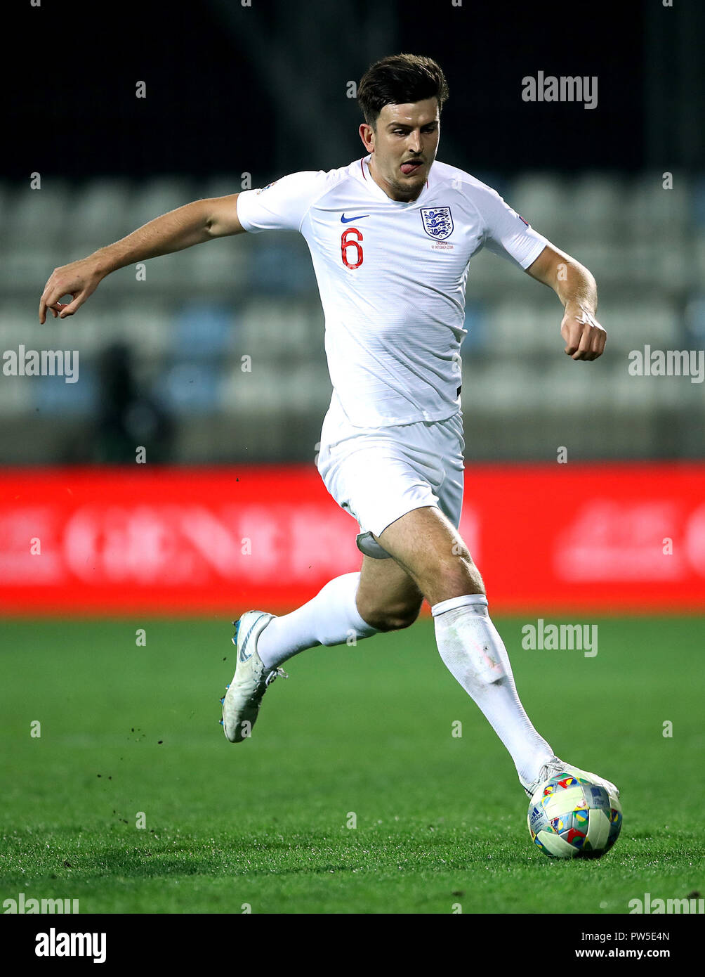 England's Harry Maguire during the UEFA Nations League match at Stadion HNK Rijeka in Croatia. PRESS ASSOCIATION Photo. Picture date: Friday October 12, 2018. See PA story SOCCER Croatia. Photo credit should read: Tim Goode/PA Wire. RESTRICTIONS: Use subject to FA restrictions. Editorial use only. Commercial use only with prior written consent of the FA. No editing except cropping. Stock Photo