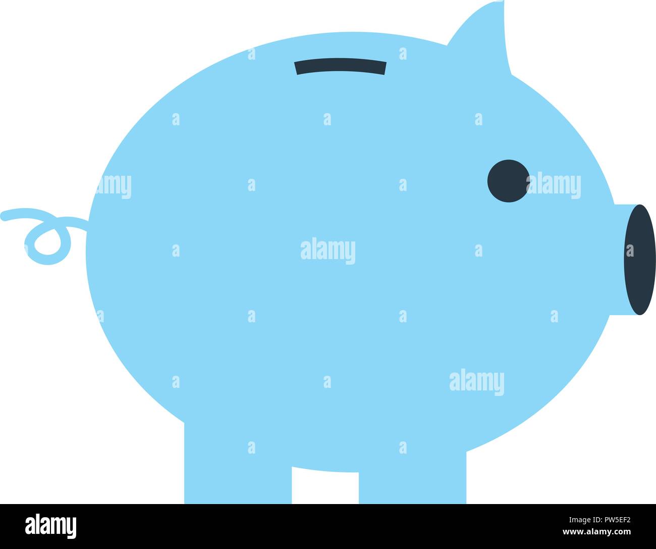 blue piggy bank safe money isolated vector illustration Stock Vector ...