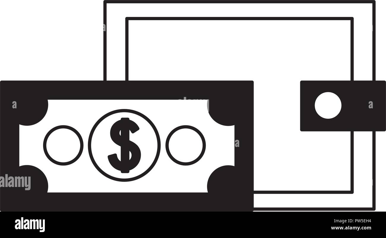 business wallet money banknote bank vector illustration vector ...
