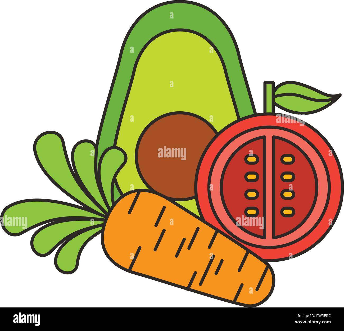 avocado tomato and carrot fresh Stock Vector Image & Art - Alamy