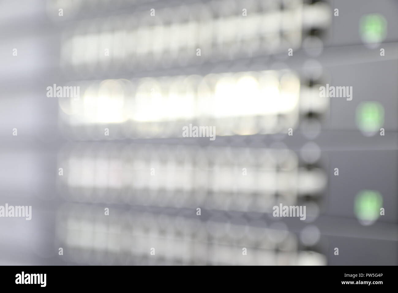Bokeh light from industrial electronic device ; Hub ; cable ; Blurred Stock Photo