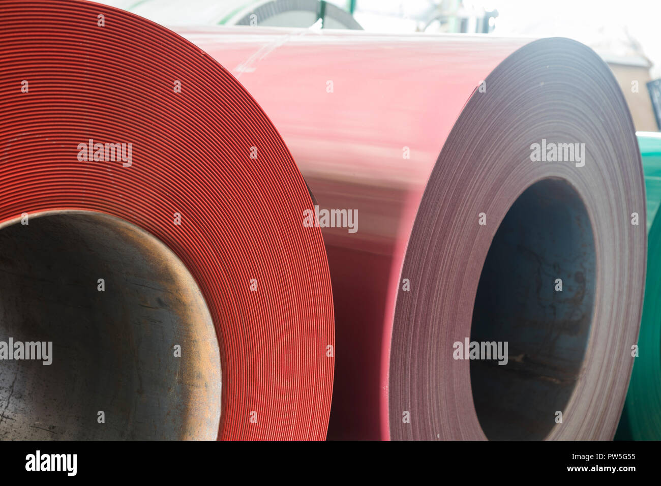 Metal sheet Coil for roof manufacturing ; metal sheet Stock Photo Alamy