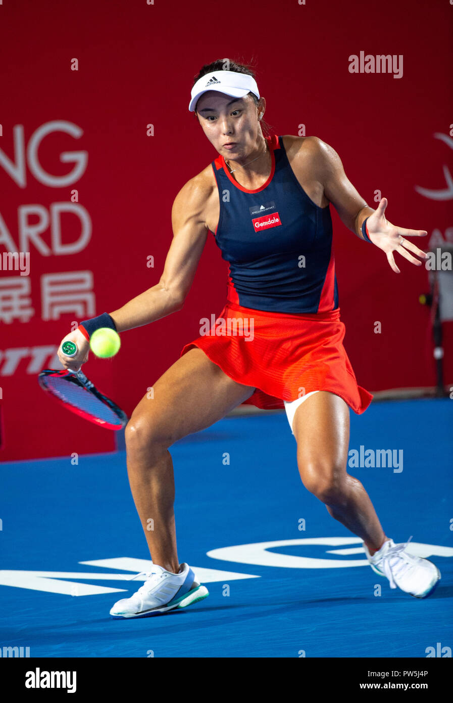 HONG KONG, HONG KONG SAR,CHINA: OCTOBER 12,2018. Wang Qiang  (pictured) of China in action against Elina Svitolina of the Ukraine in the quarter final Stock Photo