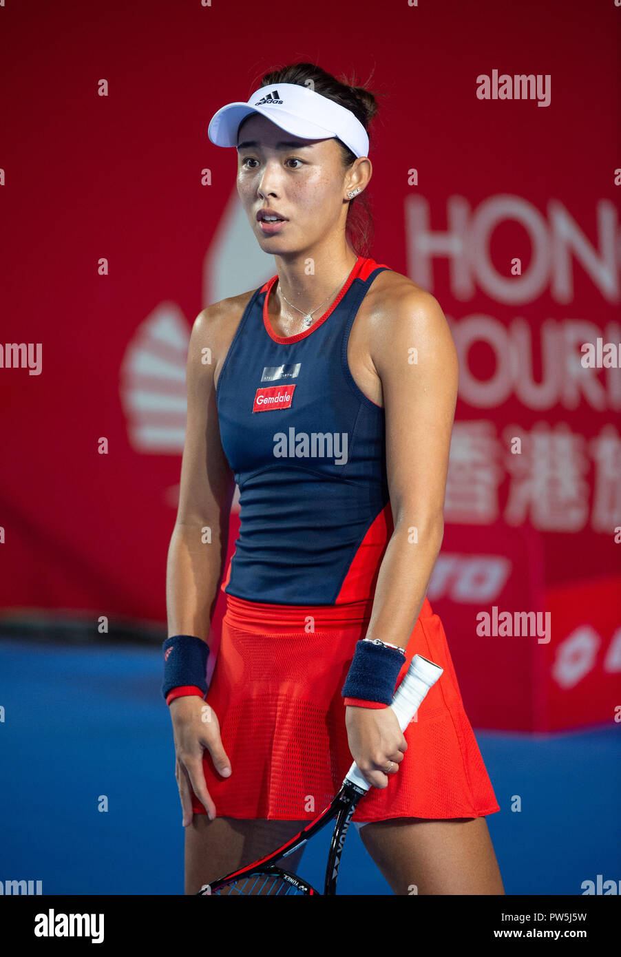 HONG KONG, HONG KONG SAR,CHINA: OCTOBER 12,2018. Wang Qiang  (pictured) of China in action against Elina Svitolina of the Ukraine in the quarter final Stock Photo