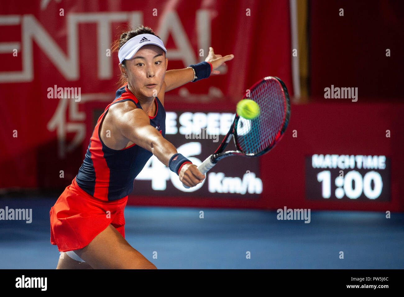 HONG KONG, HONG KONG SAR,CHINA: OCTOBER 12,2018. Wang Qiang  (pictured) of China in action against Elina Svitolina of the Ukraine in the quarter final Stock Photo