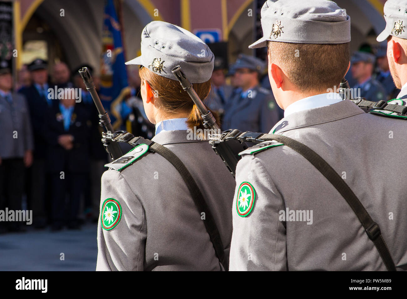 Neuoetting,Germany-12 Oct 2018. Members of the Honor Company of the ...