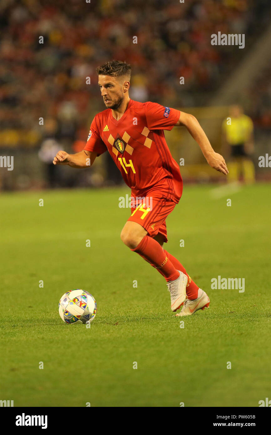 Brussels, Belgium. 12th October, 2018. Dries Mertens (Belgium) during the UEFA Nations League, League A, Group 2 football match between Belgium and Switzerland on October 12, 2018 at stade Roi Baudouin in Brussels, Belgium - Photo Laurent Lairys / DPPI Credit: Laurent Lairys/Agence Locevaphotos/Alamy Live News Stock Photo