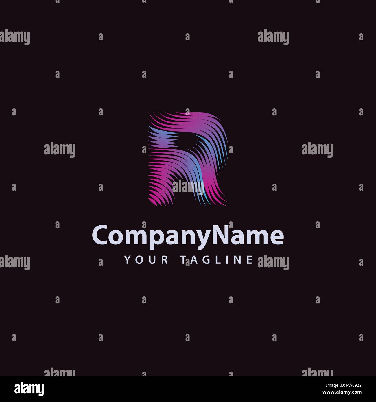 Letter R modern Wave line Logo design template Stock Vector Image & Art ...