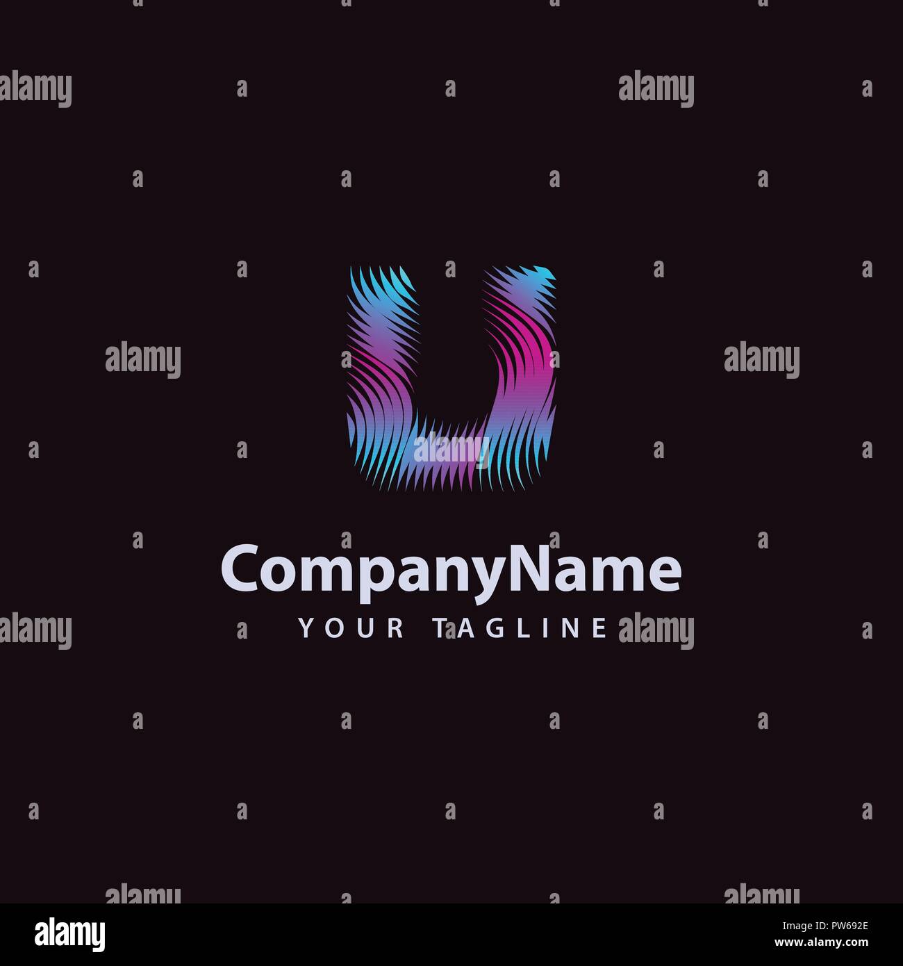 Letter U modern Wave line Logo design template Stock Vector Image & Art ...
