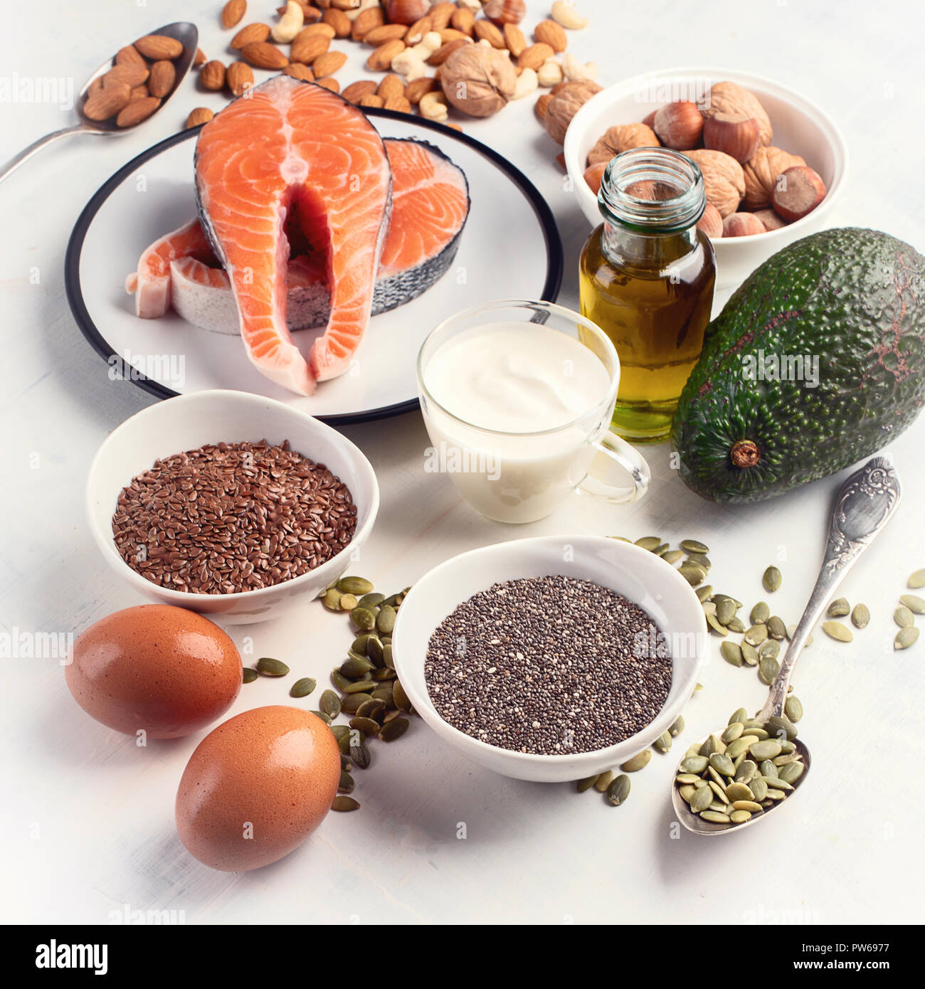 Healthy fat source. Healthy food concept Stock Photo - Alamy
