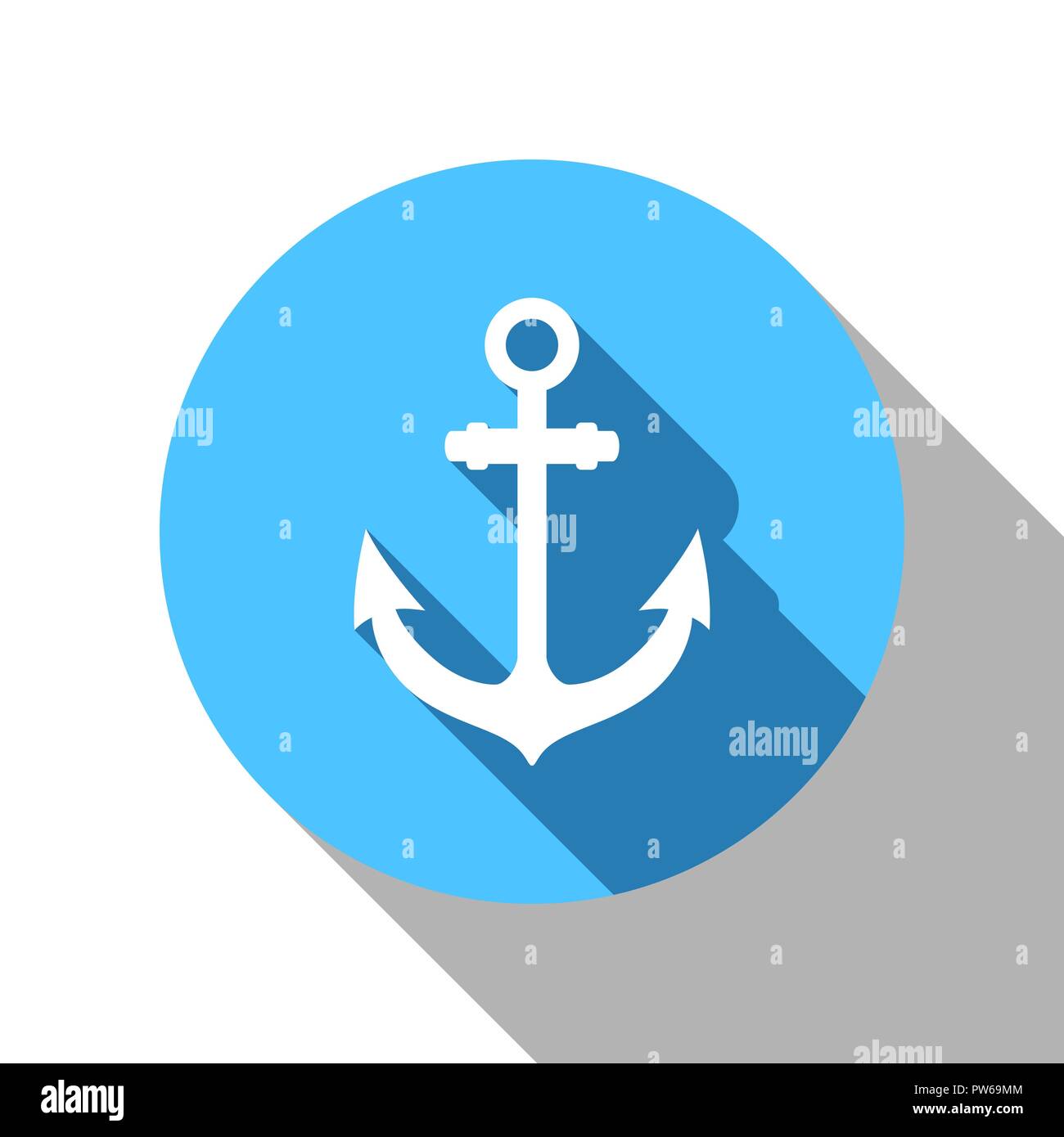 Anchor flat blue shadow icon Stock Vector Image & Art - Alamy